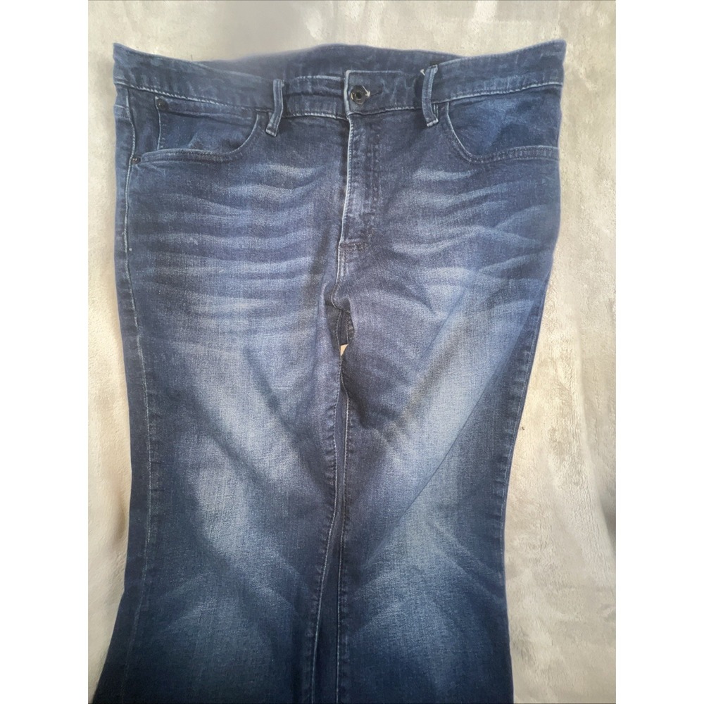 BONOBOS Straight Fit Dark‎ Wash Denim Jeans Mens 38x30 Whisker Fade Stretch